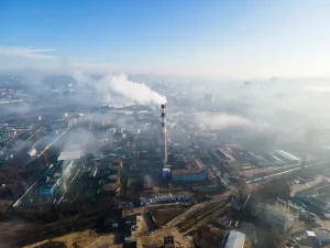 Aerial Drone View Chisinau Thermal Station
