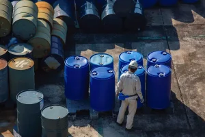 Oil Barrels Green Chemical Drums