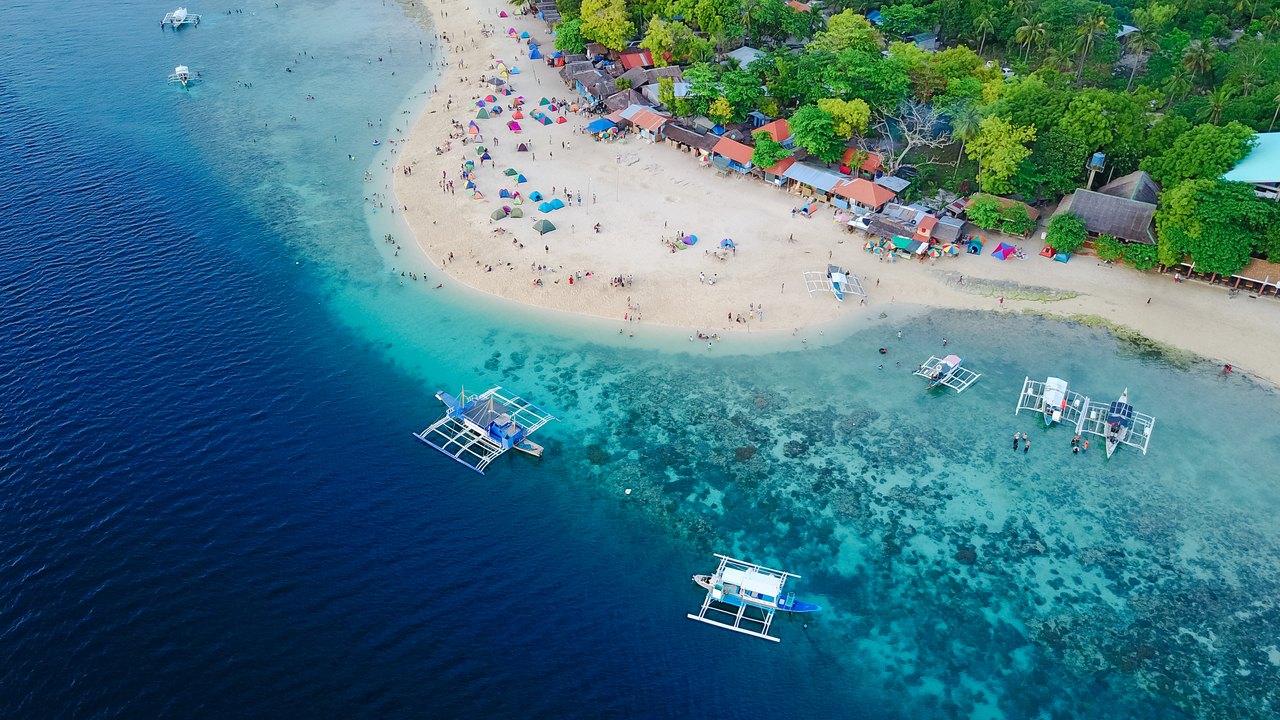 Aerial shot of a Philippine beach