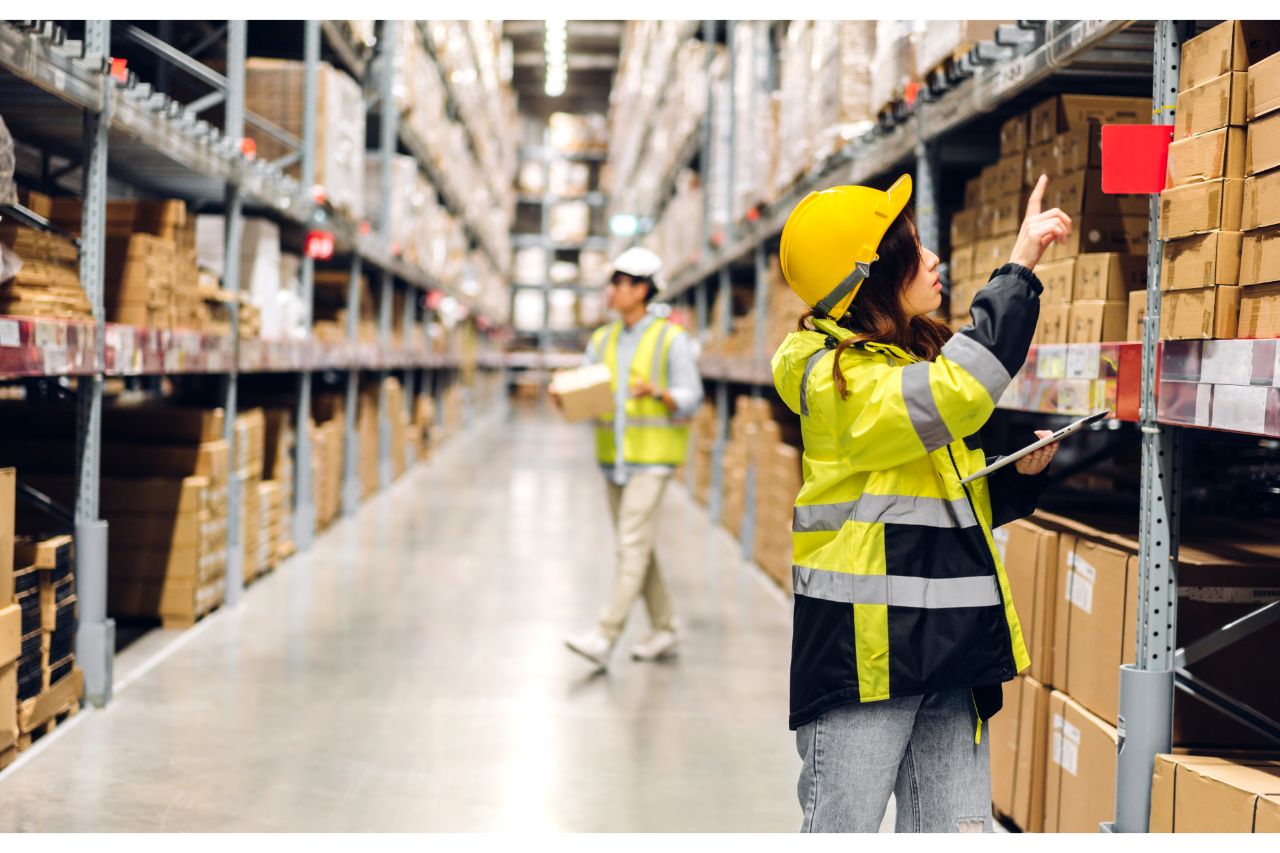 Employees inside warehouse