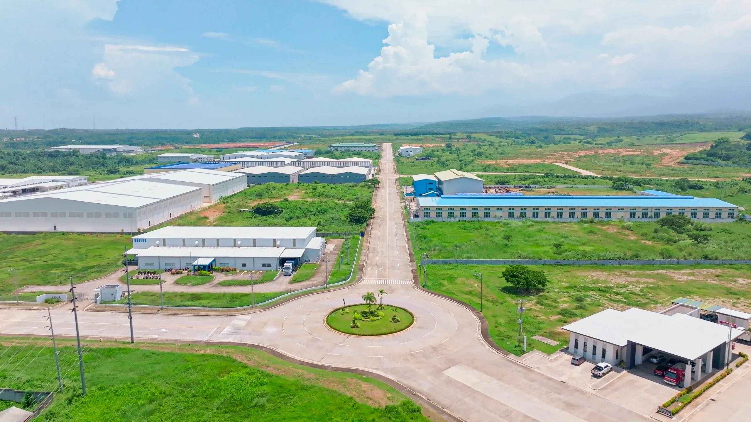 Aerial view of a sprawling industrial park in the special economic zones in the Philippines